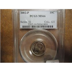 2002-P ROOSEVELT DIME PCGS MS66