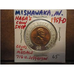 1959-D ENCASED LINCOLN CENT (AS SHOWN)