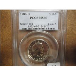 1980-D SBA DOLLAR PCGS MS65