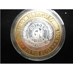 CASINO $10 SILVER TOKEN (UNC) GOLDEN NUGGET
