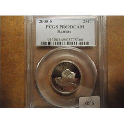 2005-S KANSAS QUARTER PCGS PR69 DCAM