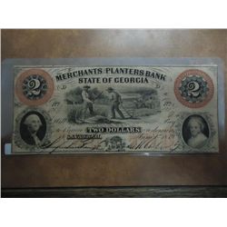 1859 $2 MERCHANTS PLANTERS BANK OF GEORGIA WITH