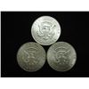 Image 2 : 3-1964 90% SILVER KENNEDY HALF DOLLARS