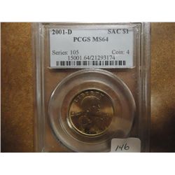 2001-D SACAGAWEA DOLLAR PCGS MS64