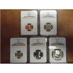 1963 US SILVER PROOF SET ALL NGC SLABS