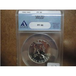 1962 FRANKLIN HALF DOLLAR ANACS PF66