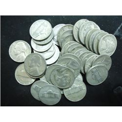 40 ASSORTED 35% SILVER JEFFERSON WAR NICKELS