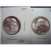 Image 1 : 1961 & 1964-D WASHINGTON SILVER QUARTERS (UNC)