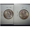 Image 2 : 1961 & 1964-D WASHINGTON SILVER QUARTERS (UNC)