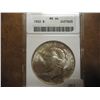 Image 1 : 1922 PEACE SILVER DOLLAR ANACS MS64