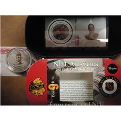 2001 CANADA NHL ALL STARS STAMP AND MEDALLION SET