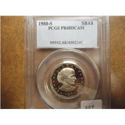 1980-S SBA DOLLAR PCGS PR68 DCAM