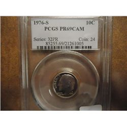 1976-S ROOSEVELT DIME PCGS PR69 CAM