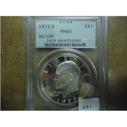 1972-S IKE SILVER DOLLAR PCGS PR66