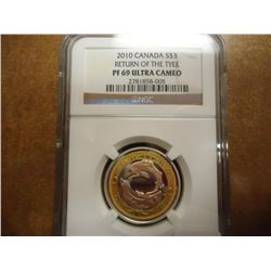 2010 CANADA SILVER $3 NGC PF69 ULTRA CAMEO