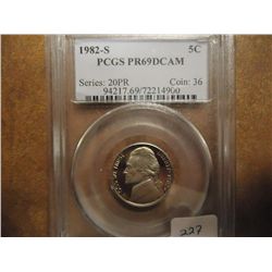 1982-S JEFFERSON NICKEL PCGS PR69 DCAM