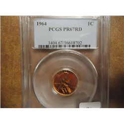 1964 LINCOLN CENT PCGS PR67RD
