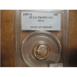 1997-S SILVER ROOSEVELT DIME PCGS PR69 DCAM