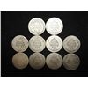 Image 2 : 10 ASSORTED 1891 SEATED LIBERTY DIMES