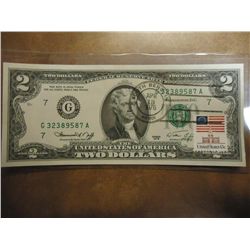 1976 $2 FRN CRISP UNC POSTALY CANCELLED