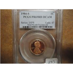 1984-S LINCOLN CENT PCGS PR69RD DCAM