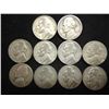 Image 1 : 10 ASSORTED 35% SILVER JEFFERSON WAR NICKELS