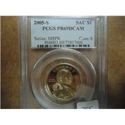 2005-S SACAGAWEA DOLLAR PCGS PR69 DCAM