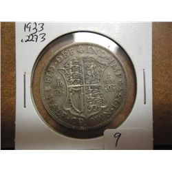 1923 GREAT BRITAIN SILVER HALF CROWN .2273 OZ. ASW