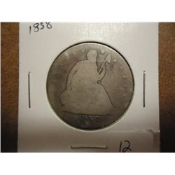 1858 SEATED LIBERTY HALF DOLLAR
