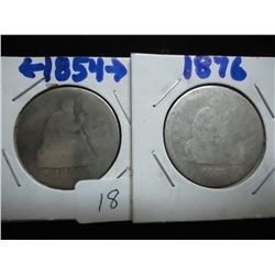 1854 & 1876 SEATED LIBERTY QUARTERS