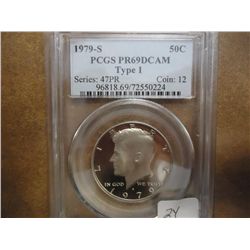 1979-S TYPE I KENNEDY HALF DOLLAR PCGS PR69 DCAM