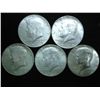 Image 1 : 5 ASSORTED 40% SILVER KENNEDY HALF DOLLARS