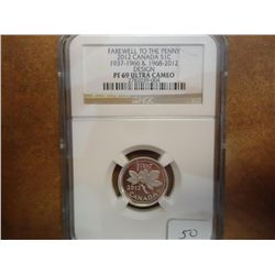 2012 CANADA SILVER CENT "FAREWELL TO THE PENNY"
