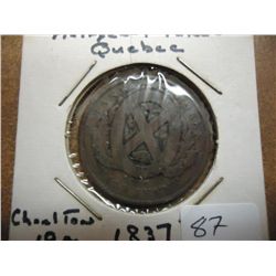 1837 QUEBEC HALF PENNY TOKEN