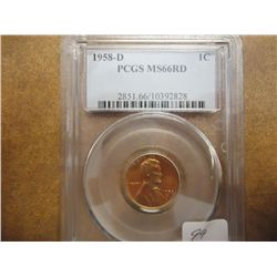 1958-D LINCOLN CENT PCGS MS66RD