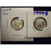 Image 1 : 1942-D UNC FSB AND 1944-S AU MERCURY DIMES