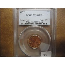 1977 LINCOLN CENT PCGS MS64RD