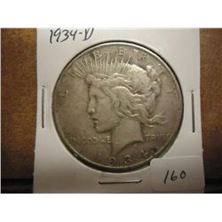 1934-D PEACE SILVER DOLLAR