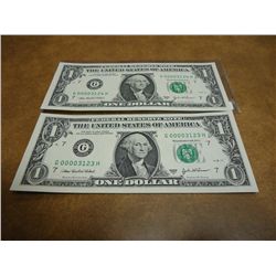 2-2003-A $1 FRN'S LOW CONSECUTIVE SERIAL 'S (UNC)