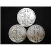Image 1 : 1940,42 & 44-D WALKING LIBERTY HALF DOLLARS