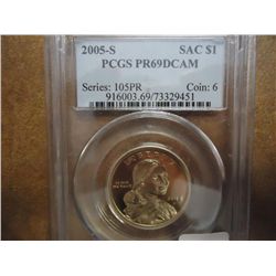 2005-S SACAGAWEA DOLLAR PCGS PR69 DCAM