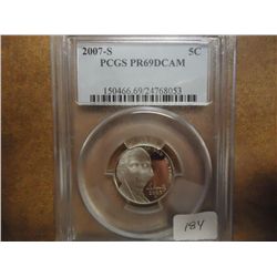 2007-S JEFFERSON NICKEL PCGS PR69 DCAM