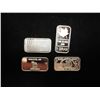 Image 1 : 4 ASSORTED 1 GRAM FINE SILVER INGOTS US FLAG,