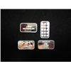 Image 2 : 4 ASSORTED 1 GRAM FINE SILVER INGOTS US FLAG,
