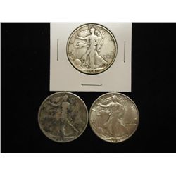 1941-S,44-S AND 47-D WALKING LIBERTY HALF DOLLARS