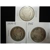 Image 1 : 1899-S,1904-O & 05 BARBER HALF DOLLARS