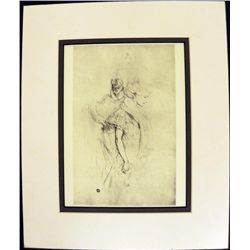 Two Face Engraving Print Henri de Toulouse Lautrec