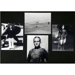 4 Photos Famous Pilots WWII Red Baron, Wright , Rommel