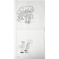 Original Drawing Winnied the Pooh Signed Mike Royer