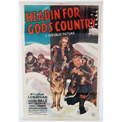 Headin’ for God’s Country Original Vintage Movie Poster